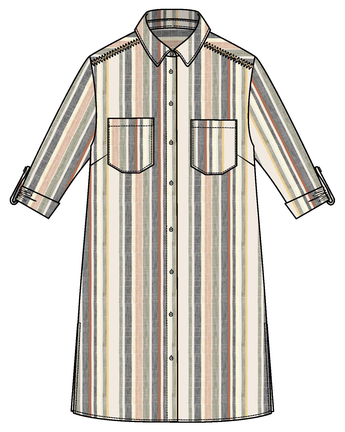 Skjorte, Råhvid m/striber, Style 213658 | Anni-Thing