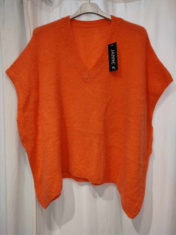 90014-5 Strikket vest orange JanneK