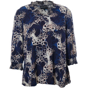 S255850 - Navy with sand print - Feodora bluse Studio