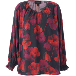 S256834 - Black with Red Flower - Ingred Studio