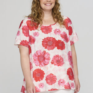 S263830 - White with Red Flower - Extra 1 Kimma bluse Studio